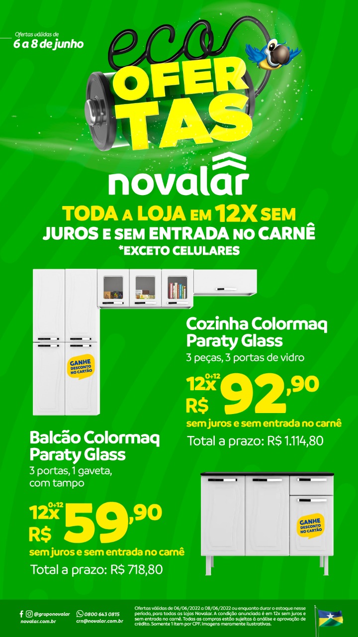 Cozinha 3 Peças + Balcão Com Tampo Composição 6 - Novalar